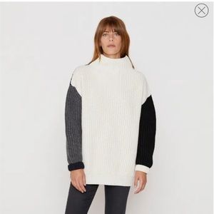 NWT FRAME Color Blocked Marino-Wool Sweater